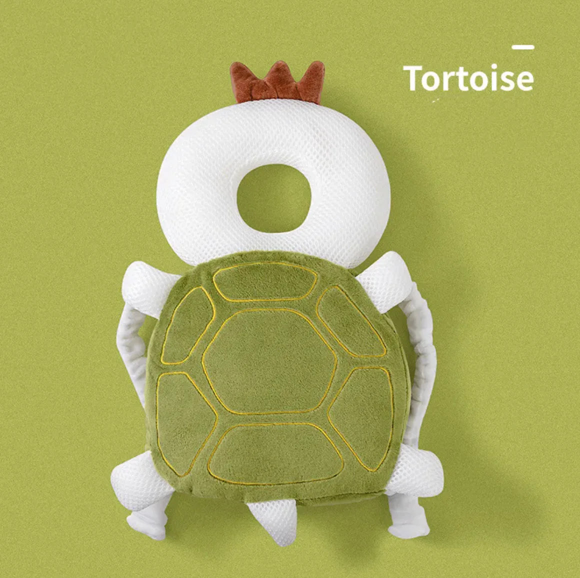 Safety Cushion baby head protection designed as a cute tortoise to support infants during walking and crawling.