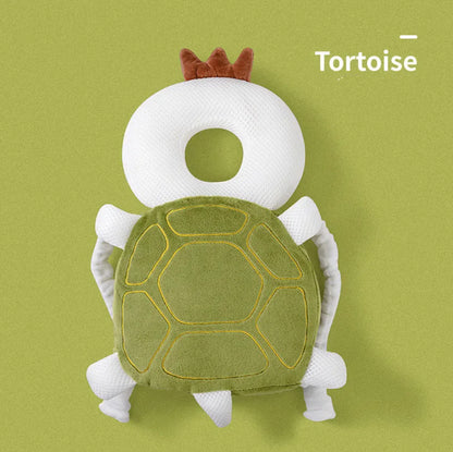 Safety Cushion baby head protection designed as a cute tortoise to support infants during walking and crawling.