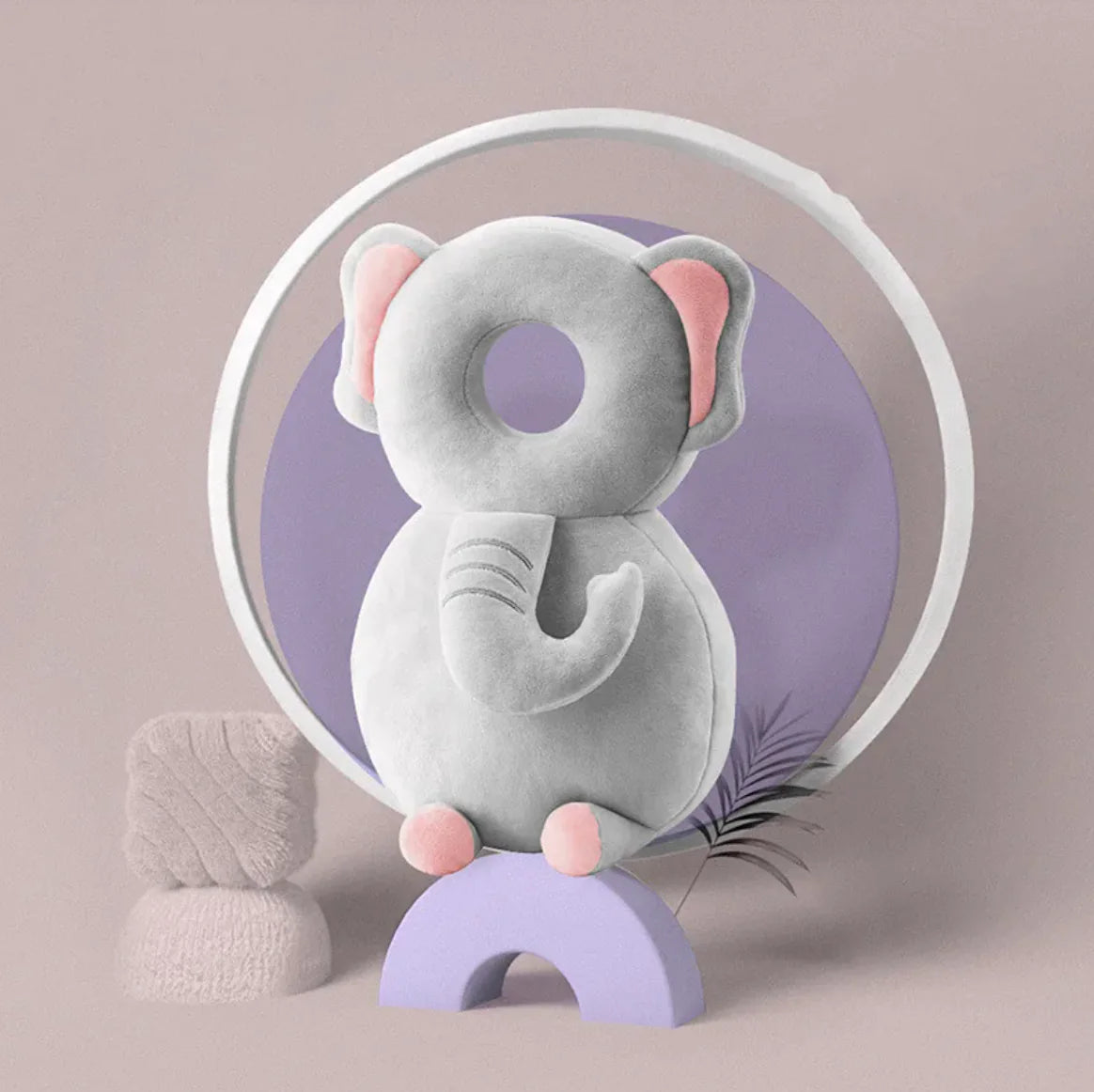 Cute Safety Cushion designed as an elephant, perfect for baby head protection while crawling and walking.